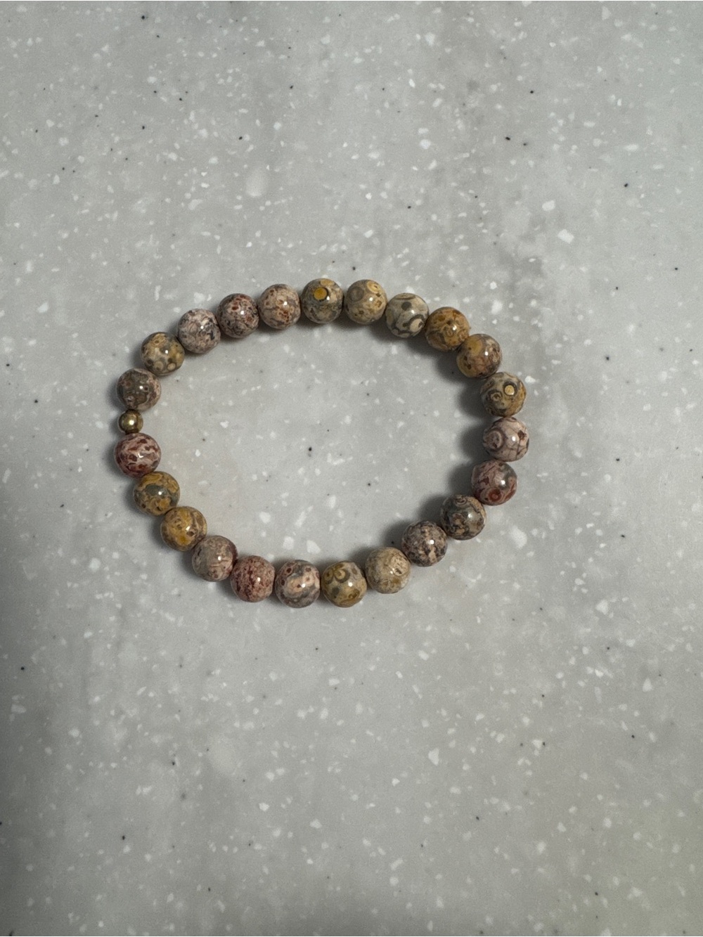 Natural Jasper Beaded Stretch Bracelet in Earth Tones